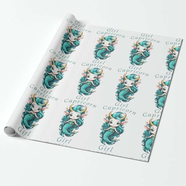 Papier Cadeau Fille Capricorne Sirène Thunder_Cove (Déroulé)
