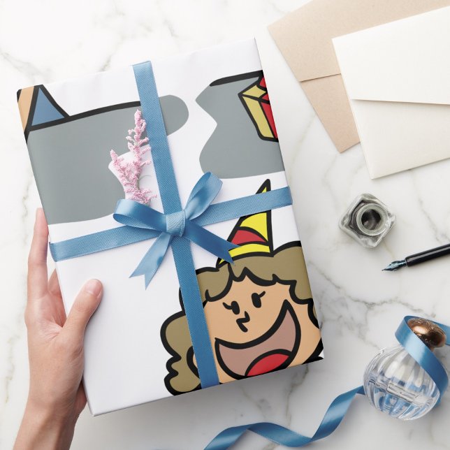 Papier Cadeau Fille d'anniversaire avec un cadeau (Créateur téléchargé)