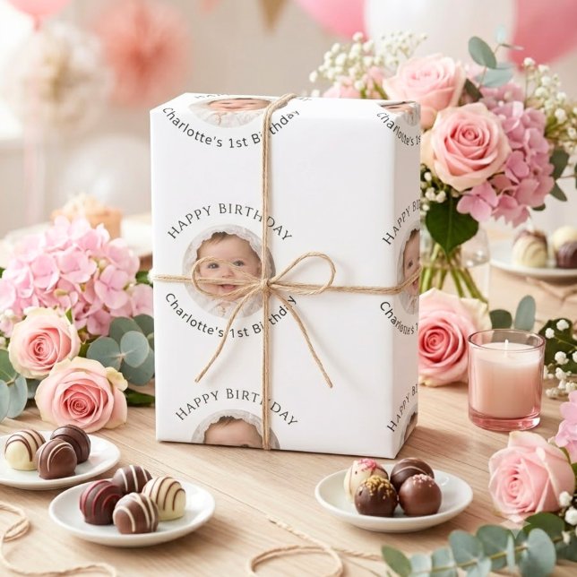 Papier Cadeau Fille d'anniversaire photo (Créateur téléchargé)