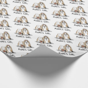 Papier Cadeau Fille de maman Chih Tzu (blanc tan) Chien Maman mi