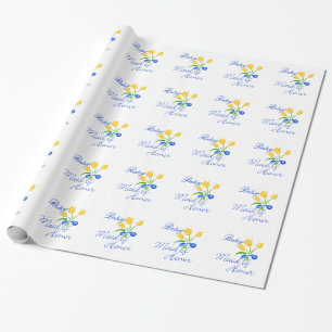 Papier Cadeau Fille d'honneur aux tulipes jaunes