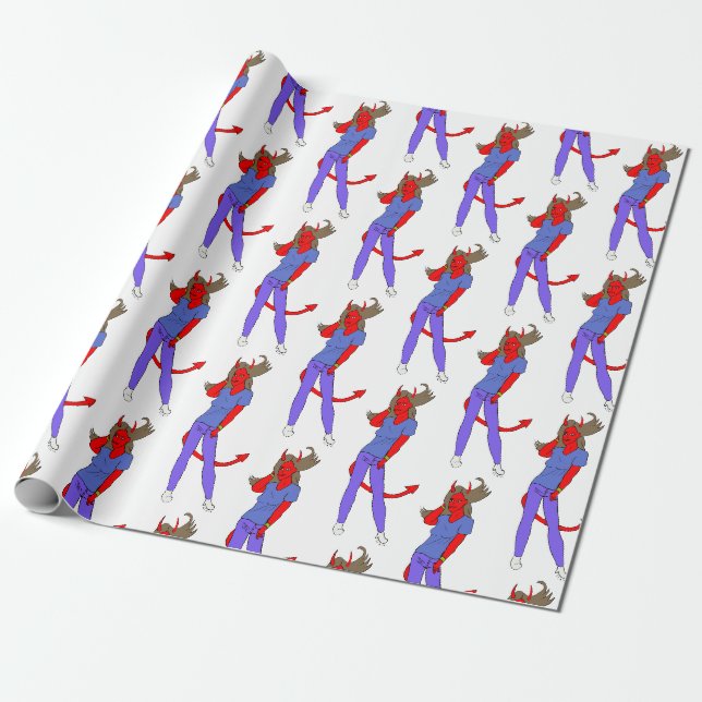 Papier Cadeau fille diable (Déroulé)