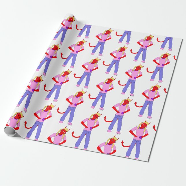 Papier Cadeau fille diable (Déroulé)