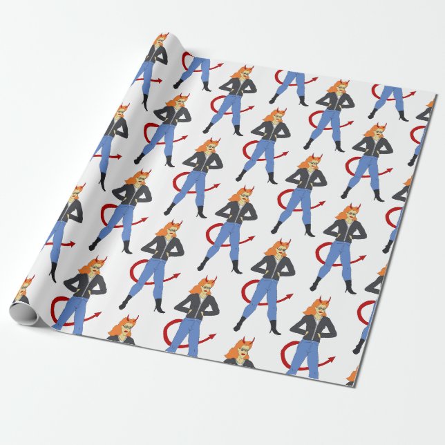 Papier Cadeau fille diable (Déroulé)