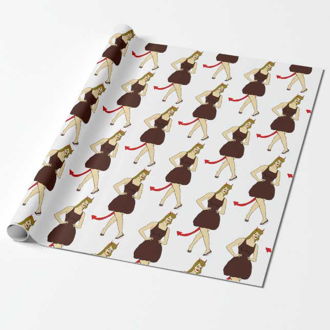 Papier Cadeau fille diable (Déroulé)