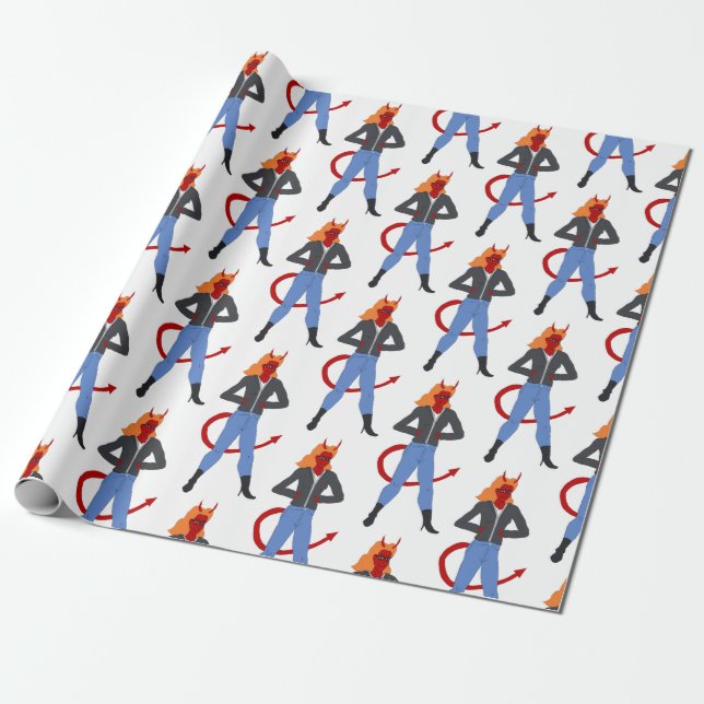 Papier Cadeau fille diable (Déroulé)