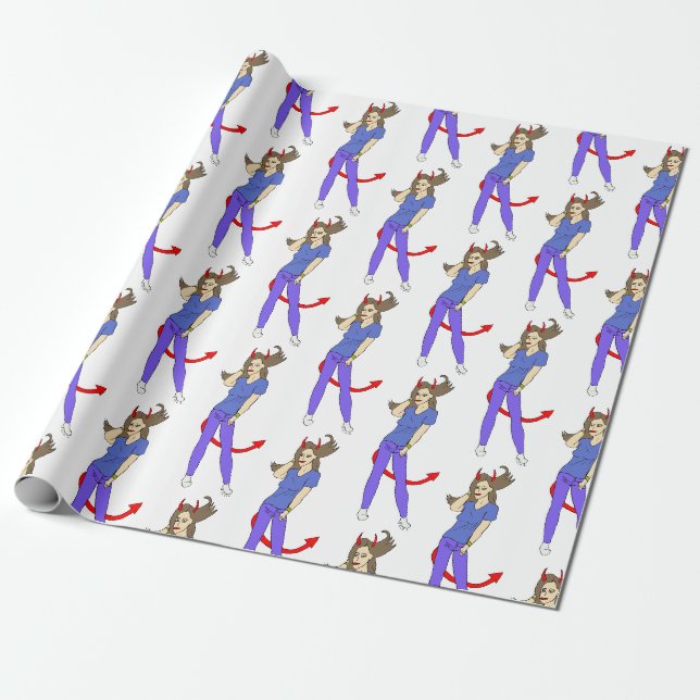 Papier Cadeau fille diabolique   (Déroulé)