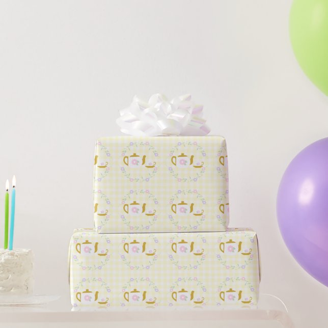 Papier Cadeau Fille du thé pour deux 2e anniversaire (Cadeaux de fête)