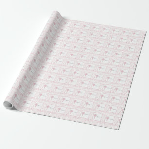 Papier Cadeau Fille en dentelle rose Baptême