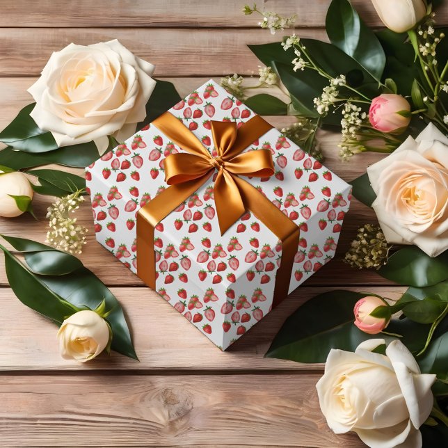 Papier Cadeau Fille fraise fête d'anniversaire | Berry First (Créateur téléchargé)