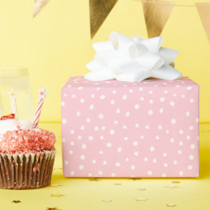 Papier Cadeau Fille moderne Anniversaire Bébé rose petit point P