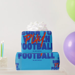 Papier Cadeau Fille née pour jouer au football