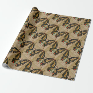 Papier Cadeau Fille papillon de Leyendecker Art Déco vintage