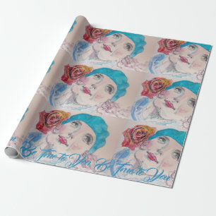 Papier Cadeau Fille Rose Beret Soyez Fidèle À Vous Enveloppant L