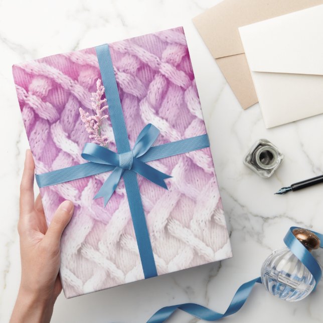 Papier Cadeau Fille rose chaud blanc Abstrait (Cadeaux)