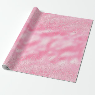 Papier Cadeau Fille rose Confetti Diamond Sparkle
