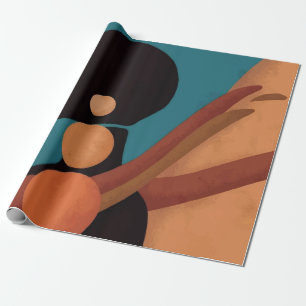 Papier Cadeau fille sous le tropique. Belle femme africaine. Noi