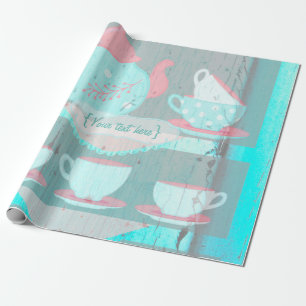 Papier Cadeau Fille's Birthday Tea Party Shabby-Chic Personnalis