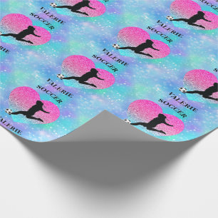 Papier Cadeau Filles de football Cœur Esprit d'hiver 