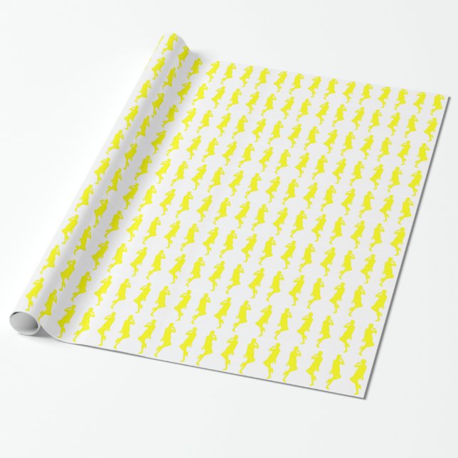Papier Cadeau Filles Jaune Gras Mod GoGo (Déroulé)