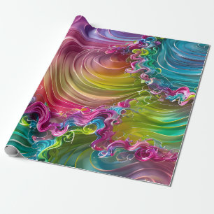 Papier Cadeau Fils, Boucles, Vagues magnifiques de couleurs vive