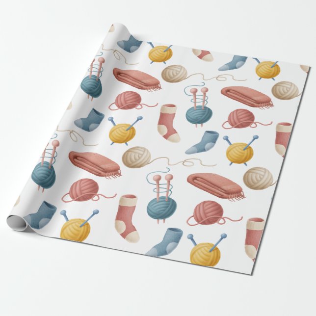 Papier Cadeau Fils de dessin, couvertures et chaussettes (Déroulé)