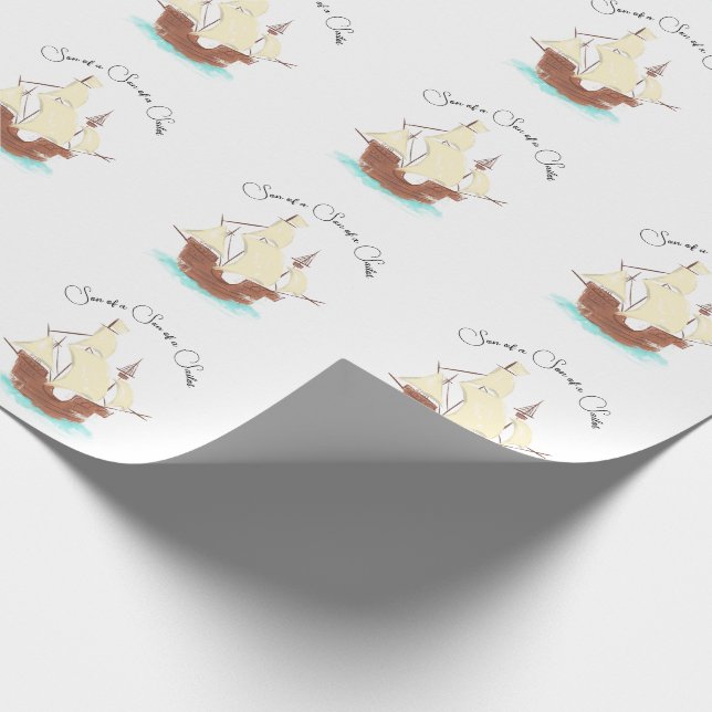 Papier Cadeau Fils d'un fils de marin pirate (Coin)