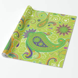 Papier Cadeau Fine Paisley Cool mignonne Girl Mode rétro