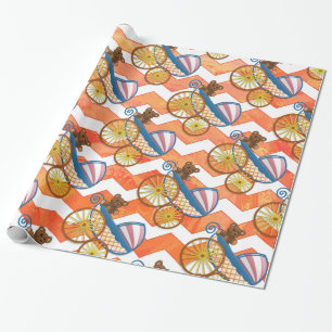 Papier Cadeau Fire Lake Orange Chevron Baby