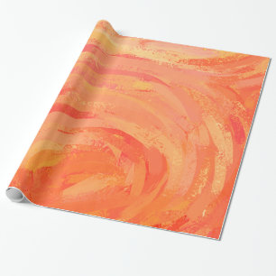 Papier Cadeau Fire Lake Orange Swirl