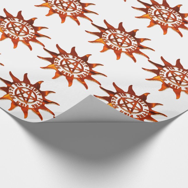 Papier Cadeau Fire Wicca Sun & Pentacle (Coin)