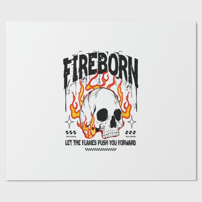 Papier Cadeau Fireborn Skull Urban Streetwear (Plat)