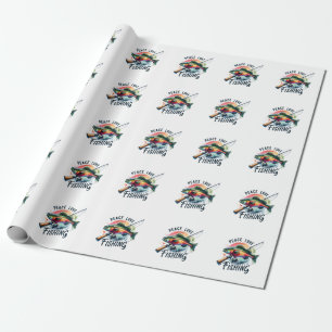 Papier Cadeau Fisher Cadeau Peace Love Fishing