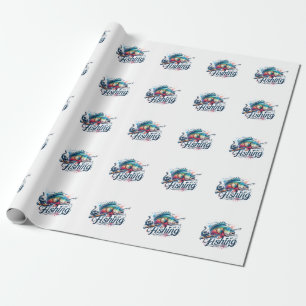 Papier Cadeau Fisher Giant J'Aime Pêcher
