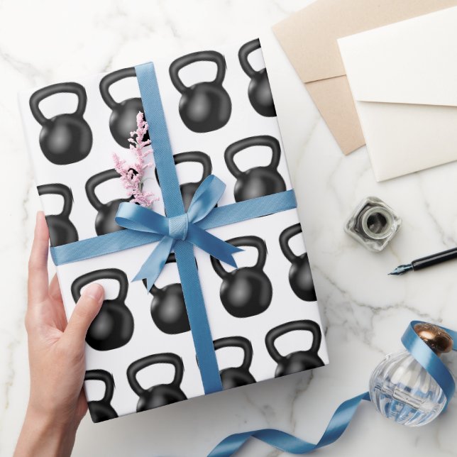 Papier Cadeau Fitness avec kettlebell (Cadeaux)