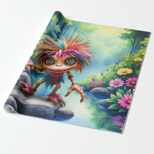 Papier Cadeau Fizzwiggle le lutin farceur de l'arc-en-ciel.