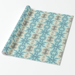 Papier Cadeau Flacon de neige bleu et gris motif abstrait