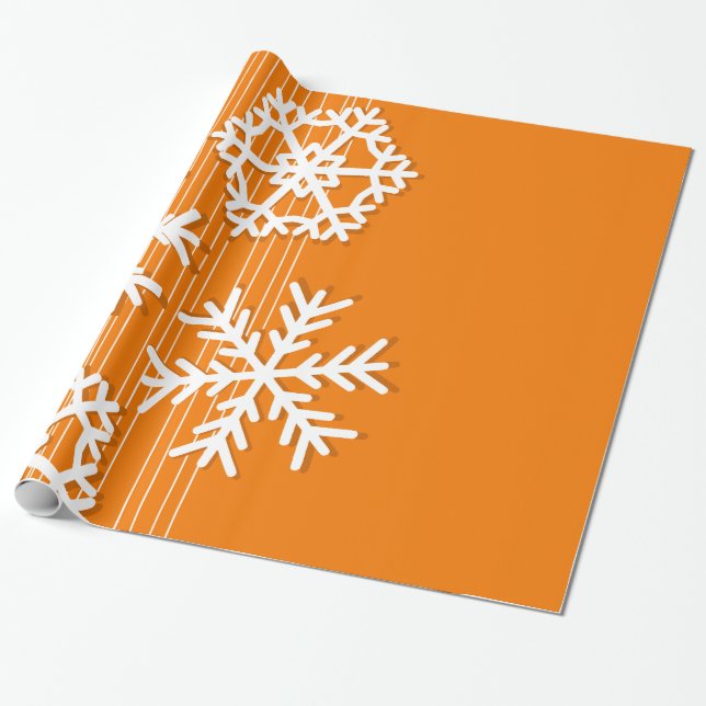 Papier Cadeau Flacon de Noël orange et blanc moderne (Déroulé)