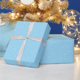 Papier Cadeau Flacons de neige d'hiver en bleu