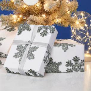Papier Cadeau Flacons de neige en argent glacé en cristal congel