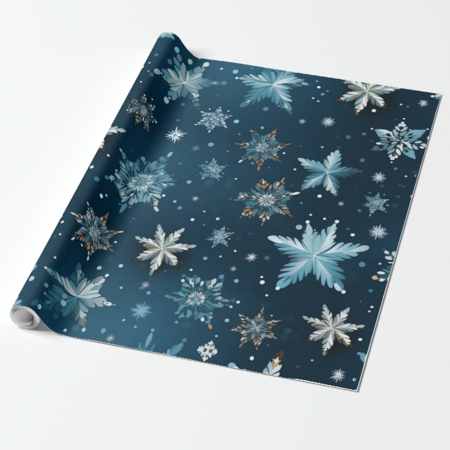 Papier Cadeau Flake de neige de Noël (Déroulé)