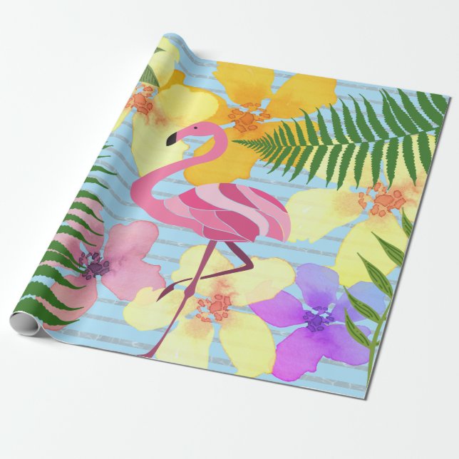 Papier Cadeau Flamant (Déroulé)