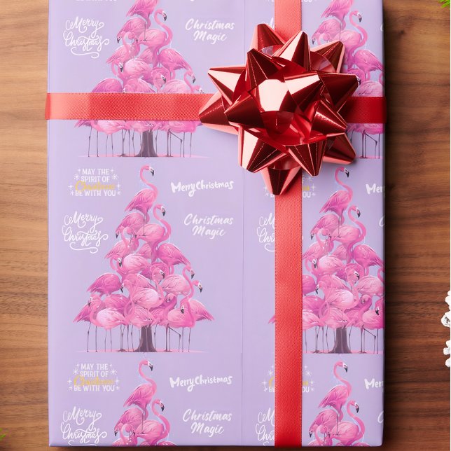 Papier Cadeau Flamant Noël  (Créateur téléchargé)