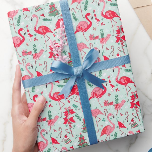Papier Cadeau Flamant Noël  (Créateur téléchargé)