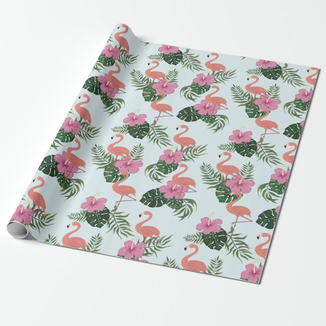 Papier Cadeau Flamant rose (Déroulé)