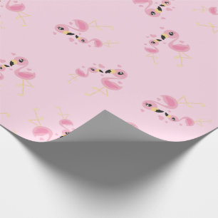 Papier Cadeau Flamant rose Baby shower mignon Tropical