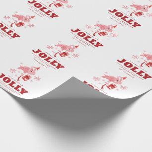 Papier Cadeau Flamant rose rose Tropical Beach Jolly Festive