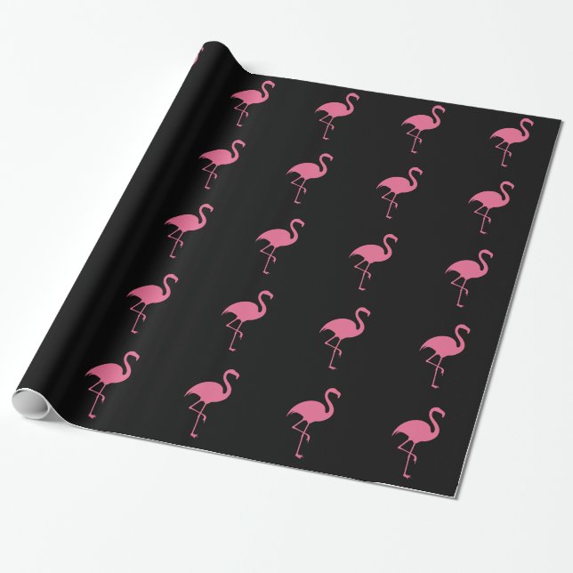 Papier Cadeau Flamant rose tropical à la mode (Déroulé)