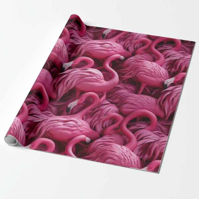 Papier Cadeau Flamants roses (Déroulé)