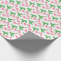 Flamants roses de Noël de plage tropicale Oiseaux